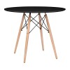 Juego de comedor Con Mesa Circular de 80 cm + 2 sillas Eames Acolchonadas Blanco