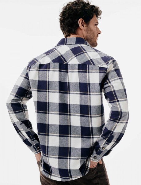 CAMISA MANGA LARGA DE RAYAS AZUL