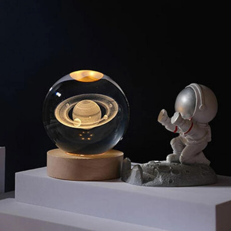 Lampara Veladora Con Esfera de 10 cm de diametro De Vidrio Saturno