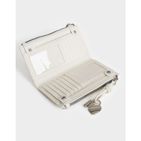 Billetera Fichero Flores Blanco Crudo