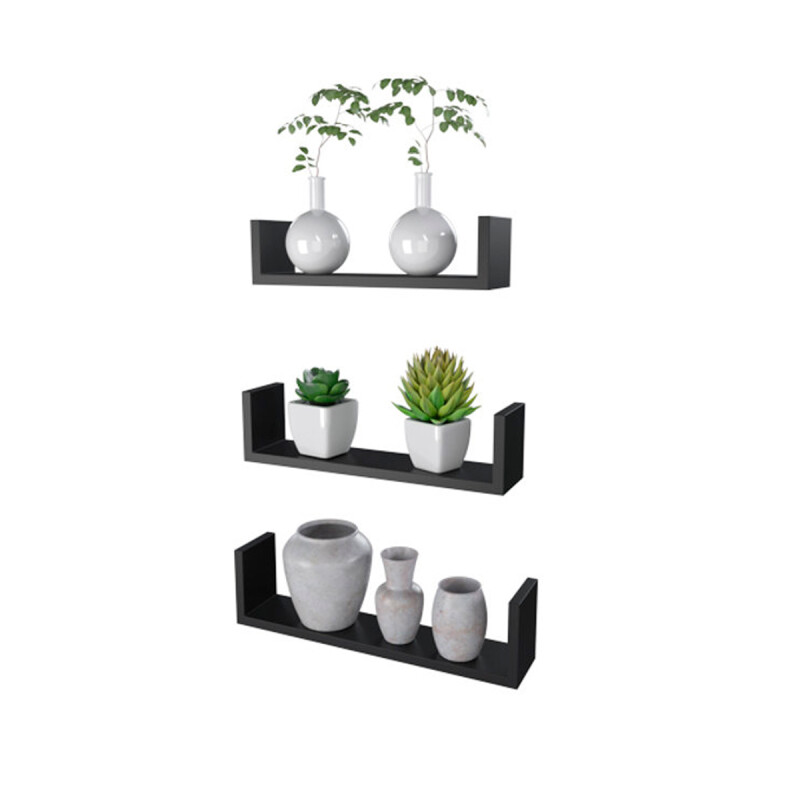 Set 3 estantes en U NEGRO