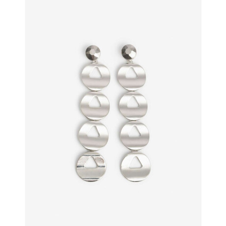 Aros Colgantes Largos Piezas Metal Plateado Rodio