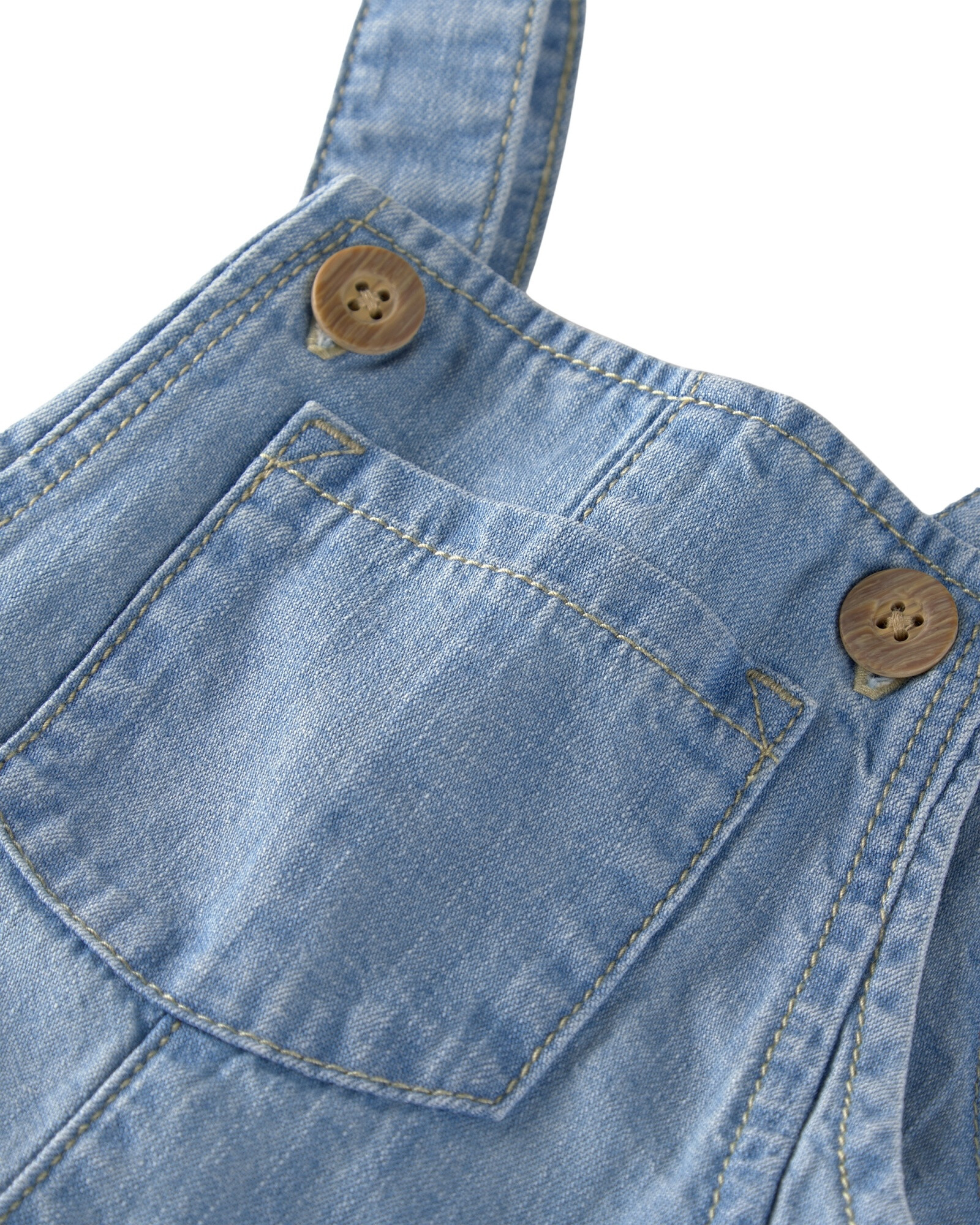 Enterito corto de chambray de algodón orgánico Sin color