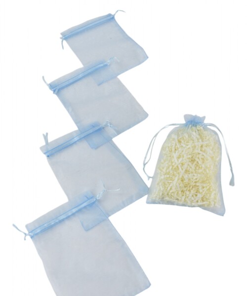 Pack x 100 - Bolsas organza 12x17 cm CELESTE