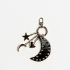 Llavero Starry Night en cuero charol arrugado Negro