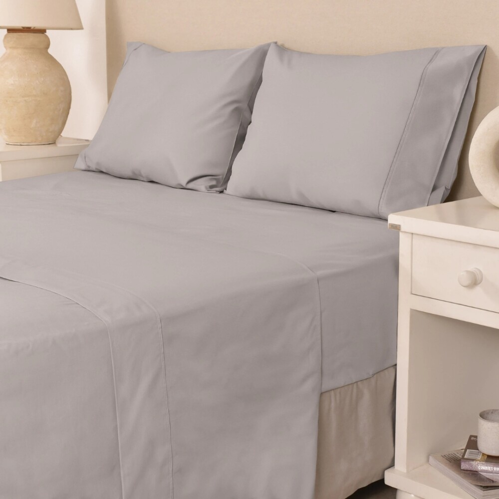 Juego de Sabanas Super King 200 Hilos - Pilar Beige Gris