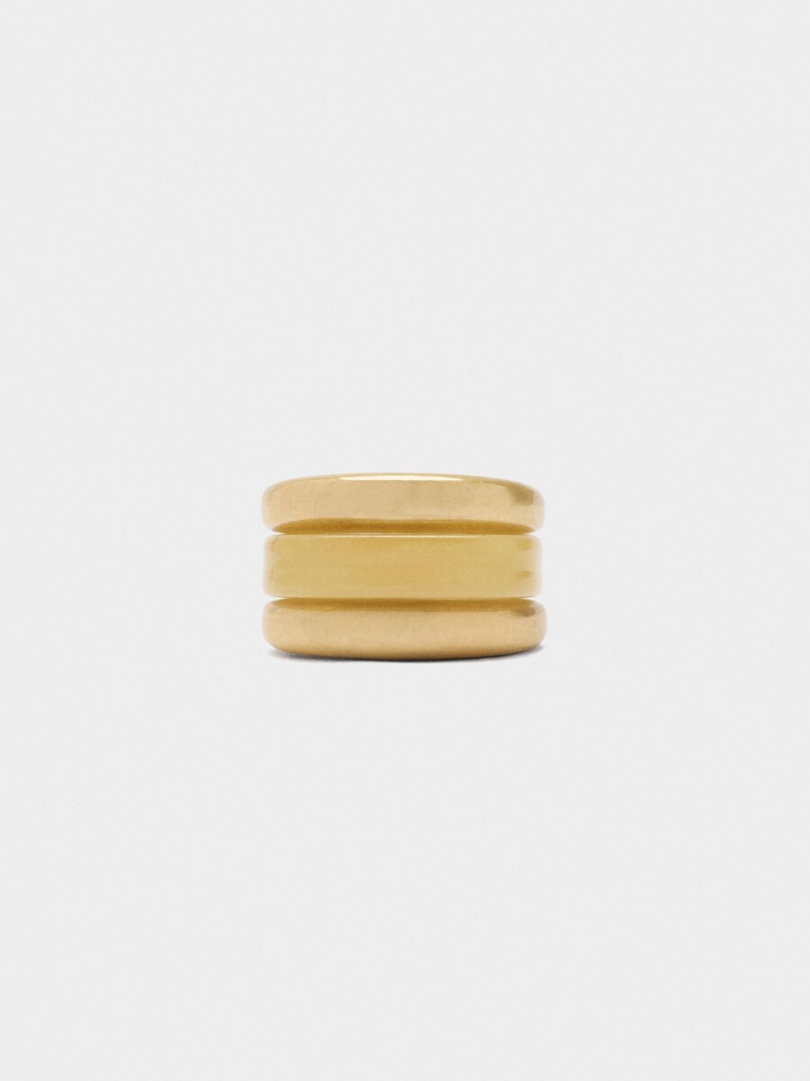 Anillo Triple Dorado beige
