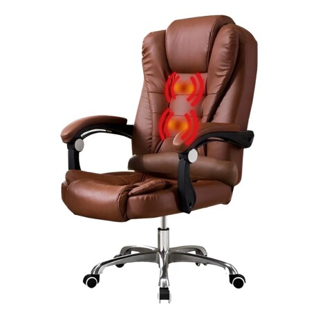 Silla Ejecutiva en cuero Lumax Modelo Miles con 2 Puntos de Masaje Marrón