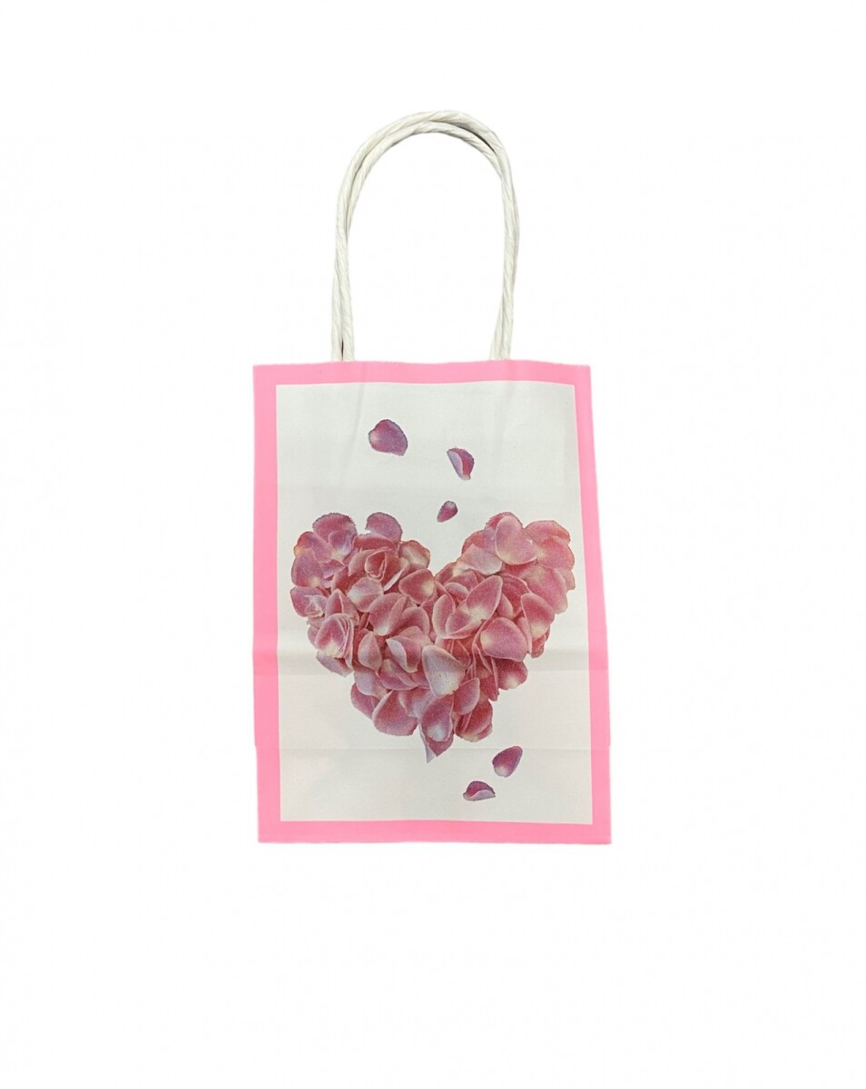 Bolsa con Asa N°1 Pack x12 - Corazón Rosado 