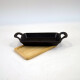 Fuente rectangular 10 x 17,5 x 2,5cm hierro c/base bamboo GRIS
