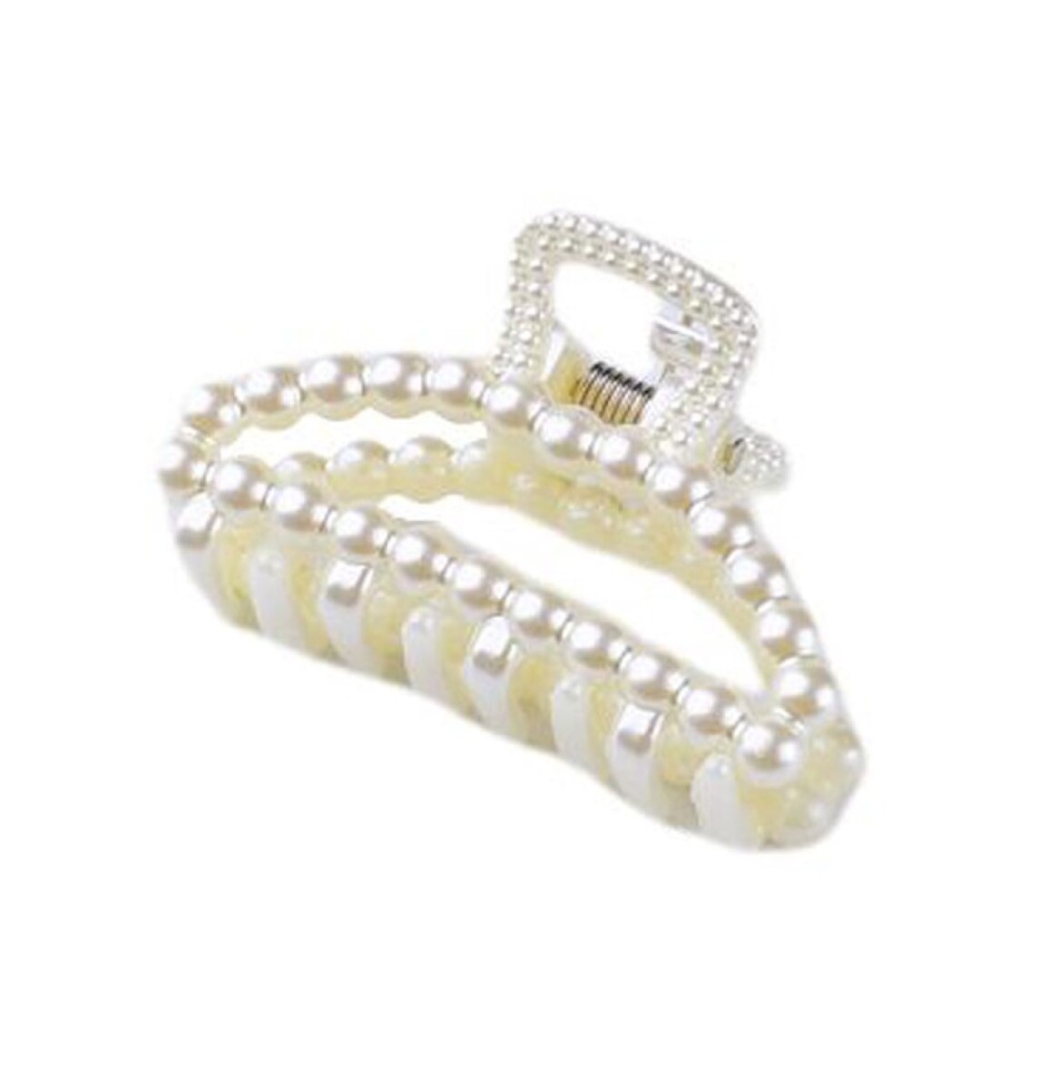 Pinza Para Pelo Blanca Perlada 