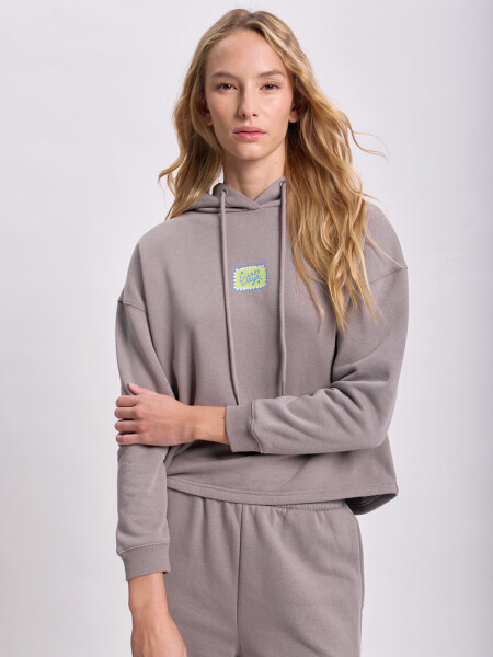 Canguro estampado efecto lavado Gris Oscuro