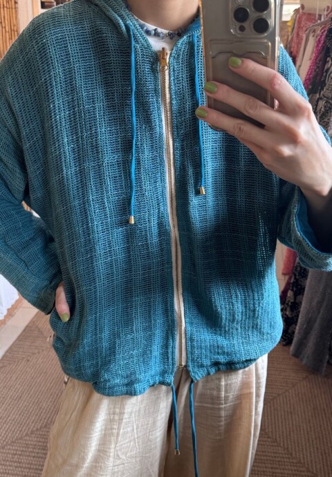 Campera agua reversible Azul petróleo