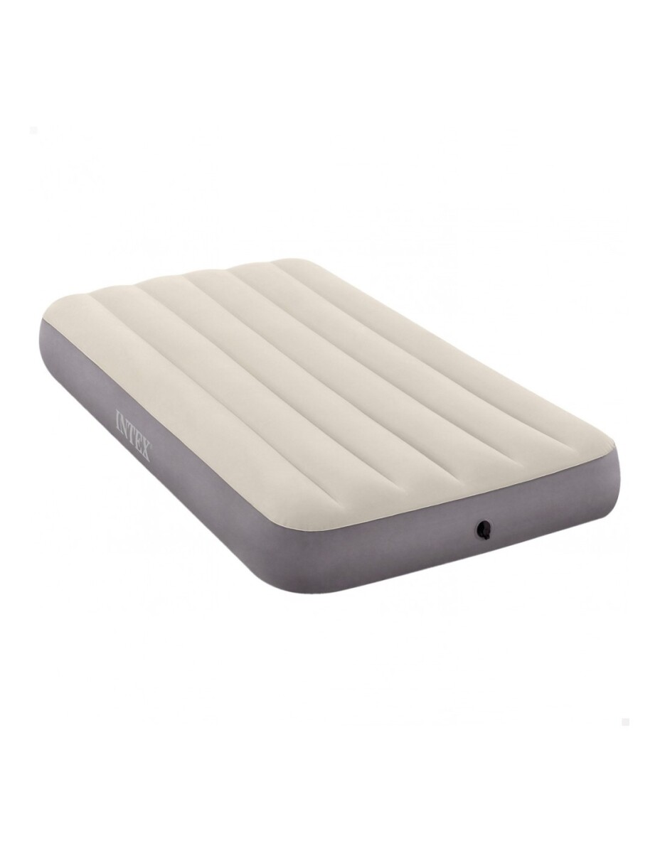 INTEX COLCHON DURA-BEAM BASICO 1 PLAZA - VALVULA 2en1 CREMA 