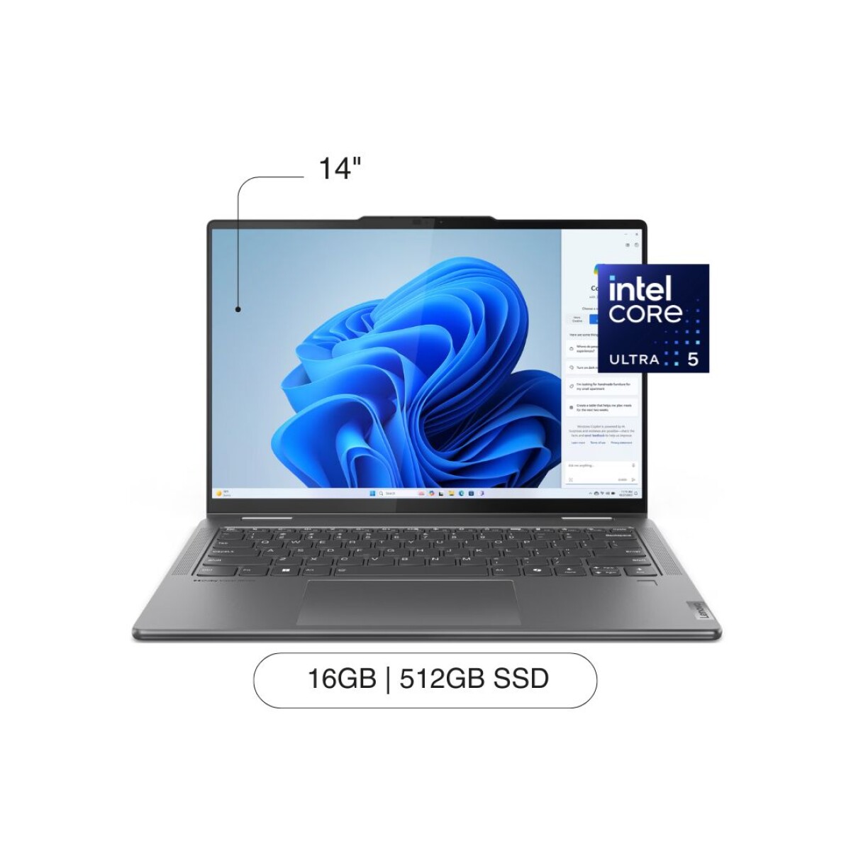 Notebook LENOVO Yoga 2 En 1 14' Touch 512GB / 16GB RAM Ultra 5-125U 