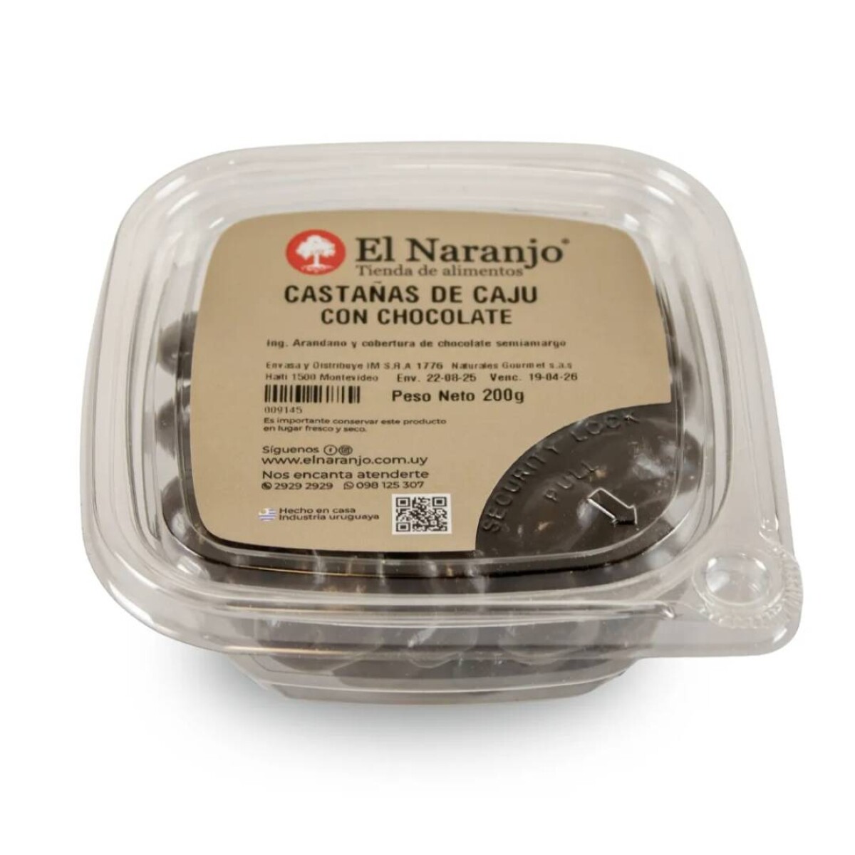 Castañas de Caju El Naranjo 200 Grs - Con Chocolate 