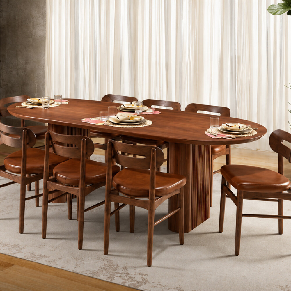 JUEGO DE COMEDOR MESA Y 8 SILLAS EN MADERA MACIZA JUEGO DE COMEDOR MESA Y 8 SILLAS EN MADERA MACIZA