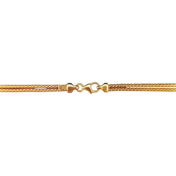 Cadena cordon oro, 3 hilos -Oro bajo -Sin Piedra-CD8011 sinpiedra