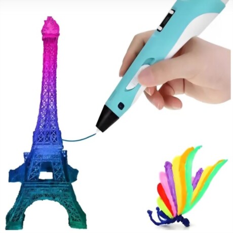 Lapiz Lapicera Impresora 3D + Filamentos Colores Celeste