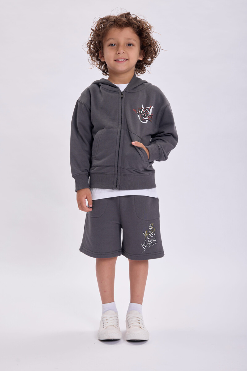 Campera deportiva Vibe Check Gris Oscuro
