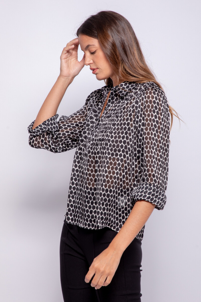 BLUSA CONGO Negro/Crudo