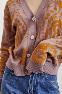 Cardigan Jacquard Ocre