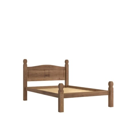 Cama 2 Plazas Madera Rustica 1.40 X 1.90 Nogal Cama 2 Plazas Madera Rustica 1.40 X 1.90 Nogal