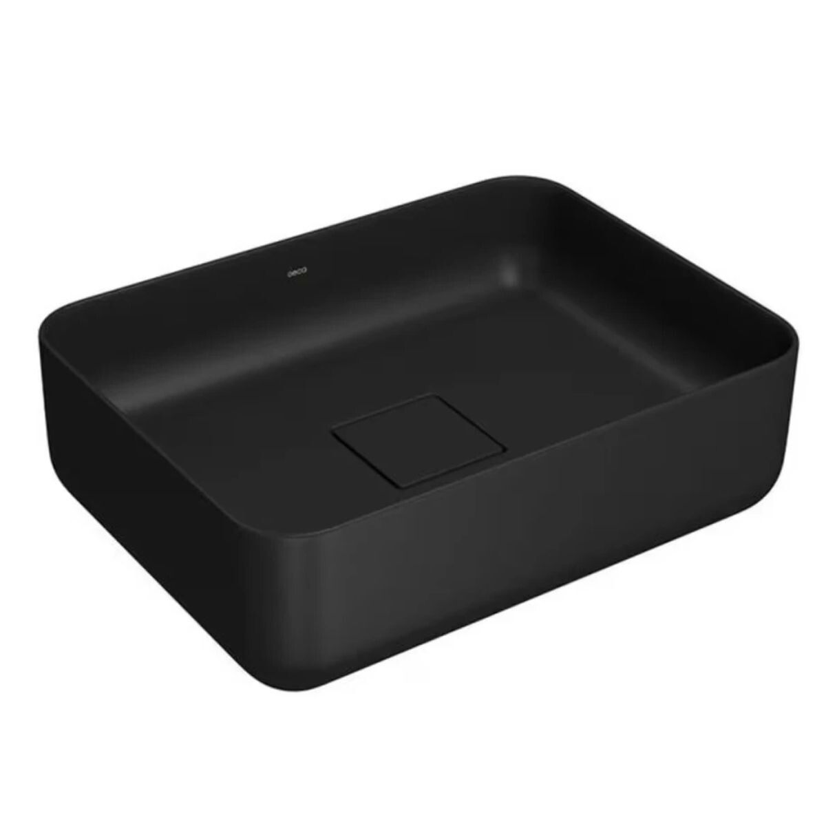 Bacha De Apoyo Rectangular 40x30 Cm Negro Mate Deca 