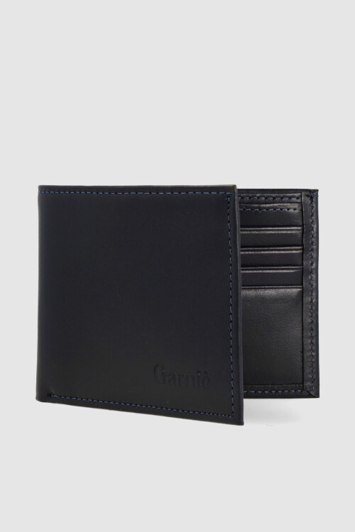Billetera de cuero Boston Azul