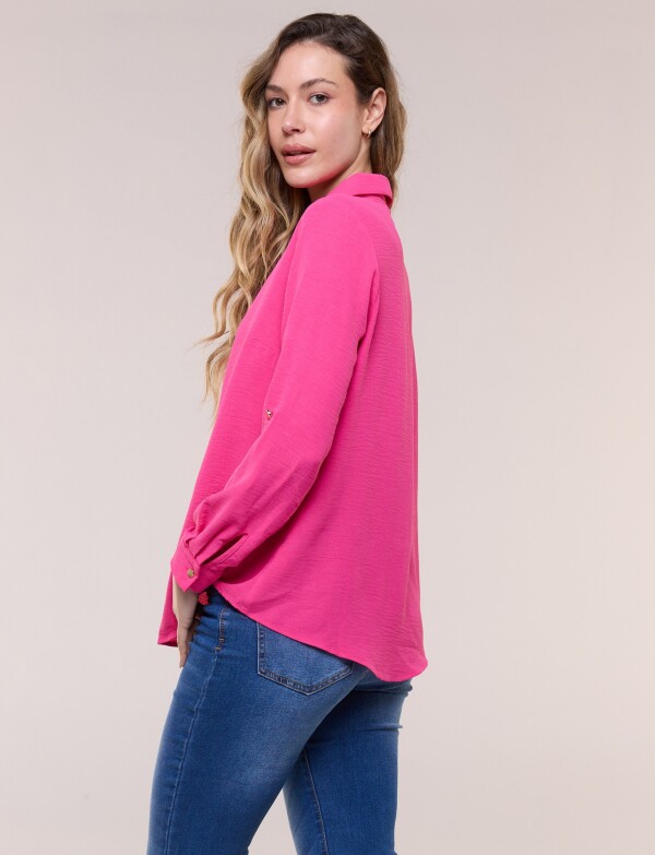Blusa Holgada Triple Botón FUCSIA