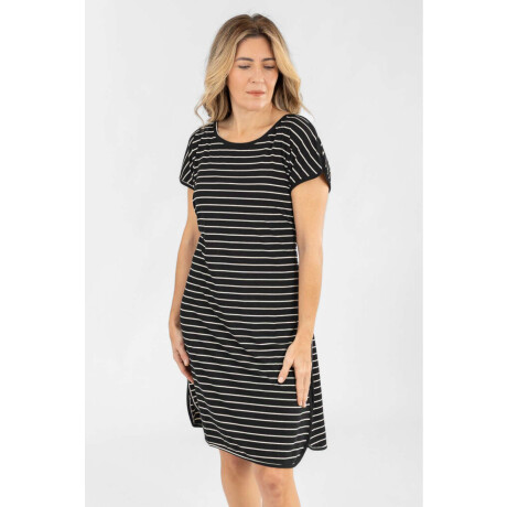 Vestido nautico rayas Negro