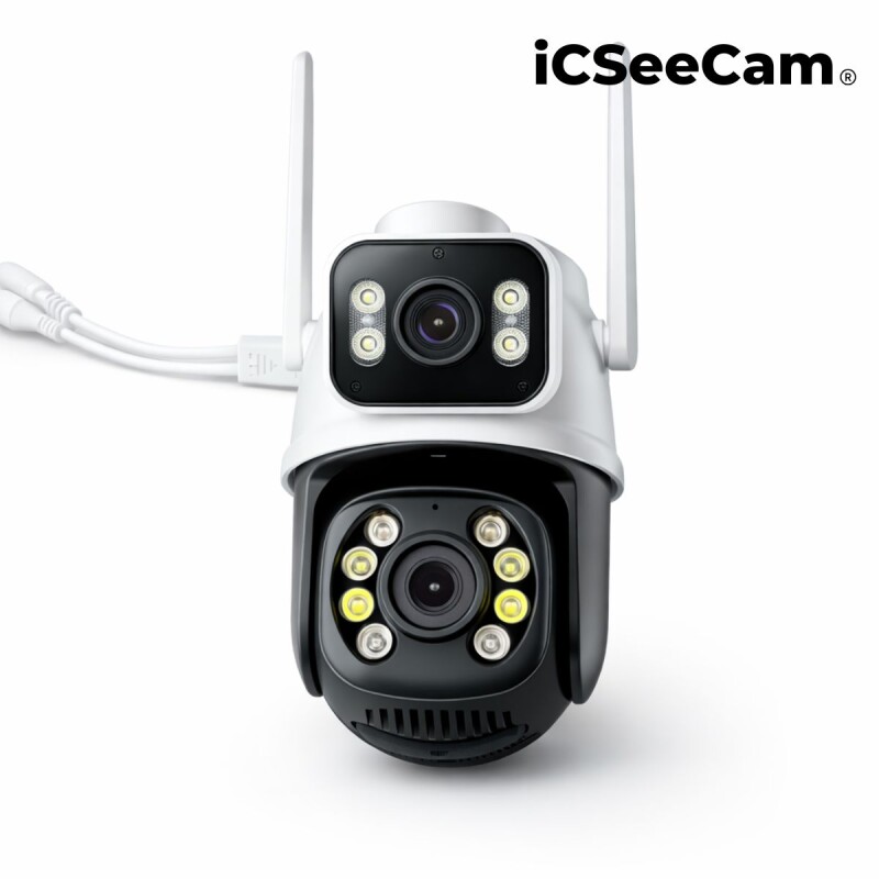 Camara Seguridad Wifi Exterior Doble Lente 3mp iCSeeCam Modelo 20612 Camara Seguridad Wifi Exterior Doble Lente 3mp iCSeeCam Modelo 20612