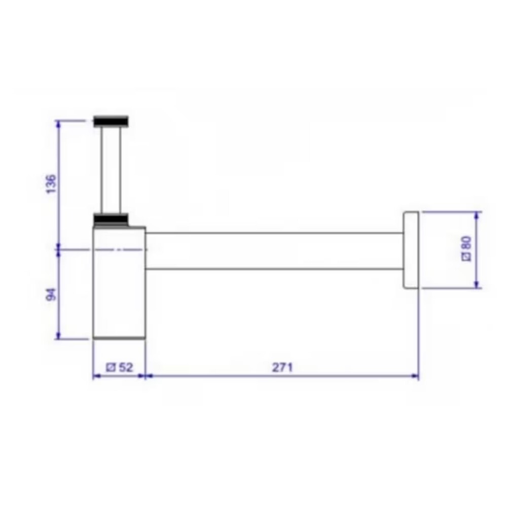 Sifon botella cromado cuadrado lavatorio deca Sifon Botella Cromado Cuadrado Lavatorio Deca