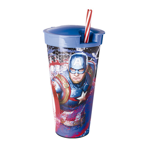 Vaso 2 en 1, pote 220 ml + vaso 540 ml Capitán América U