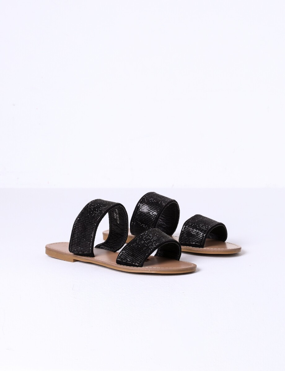 Sandalia con strass - negro 