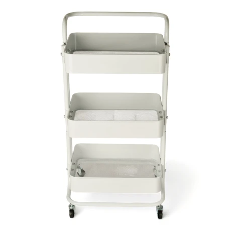 Carrito Rack Multiusos Organizador 3 Estantes 100% Metal Blanco