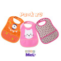 Babero De Plastico Con Bolsillo Pack X3 Surtido Surtido nena