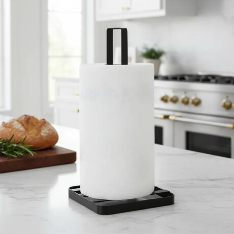 Porta rollo acero 15x15x30,5 cm NEGRO