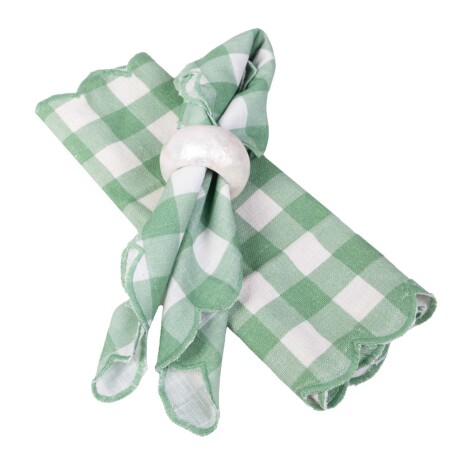 SET DE 2 SERVILLETAS GALATSI LINO-Y-ALGODON VERDE/BLANCO