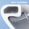 Cepillo Escobilla de Baño Con Cerdas de Silicona para Limpieza de Inodoro Water Blanco
