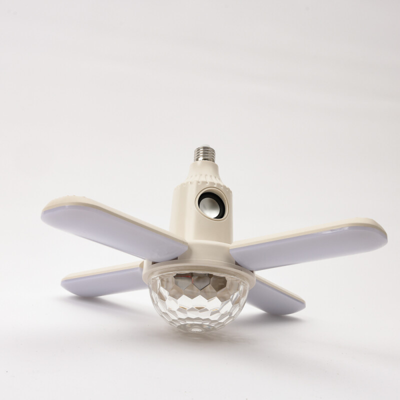 Lámpara parlante 4 mini aspas Bluetooth LED RGBW control remoto Lámpara parlante 4 mini aspas Bluetooth LED RGBW control remoto