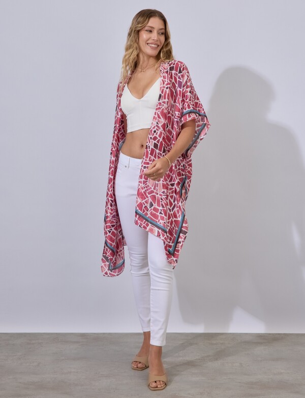 Kimono Printed MULTI/ROSA