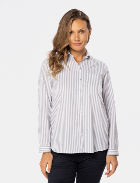 CAMISA HOLGADA RAYADA Gris
