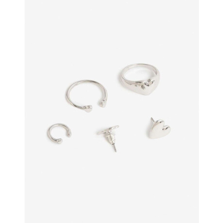 Bijou Set Metal Plateado Rodio