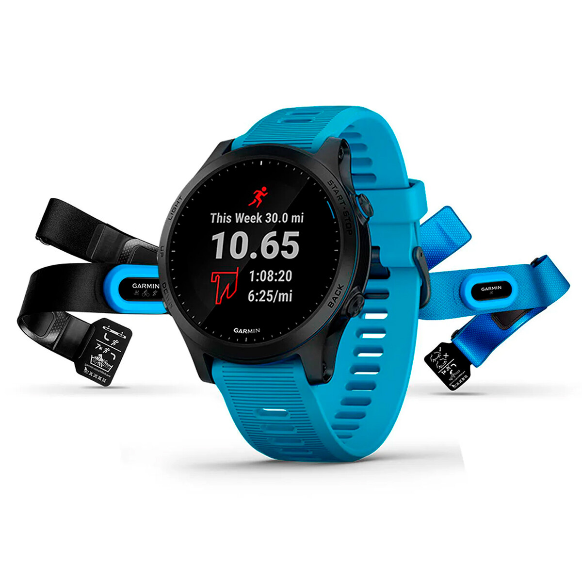 Smartwatch Garmin Forerunner 945 1.2' 47mm Deportivo GPS Wi-Fi Combo con Accesorios para Triatrol - Blue 