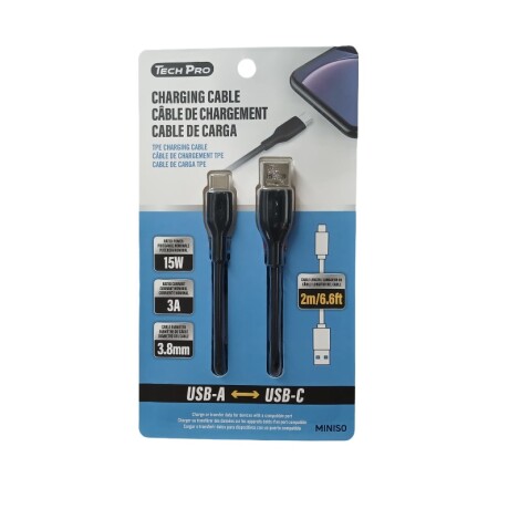 Cable de carga USB-C negro