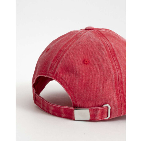 Gorra Canvas Bordada Rojo Cereza
