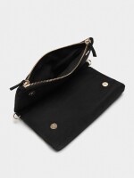 Bolso Bandolera Efecto Piel Con Solapa negro