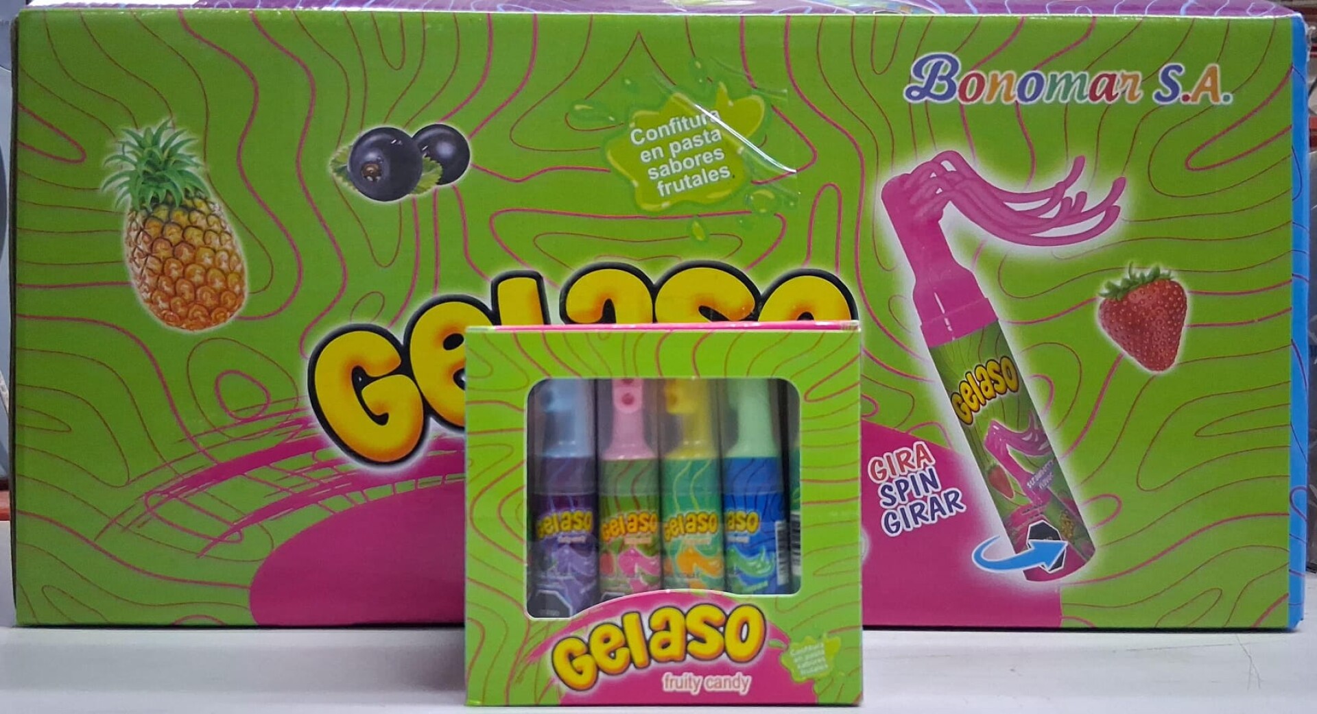 CARAMELO GELASO CEPILLLO DE DIENTES 30PCS SPIN GIRA BONOMAR 