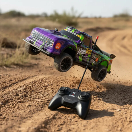 Camioneta Control Remoto RC Monster Torna Alta Vel a Pilas Violeta/verde